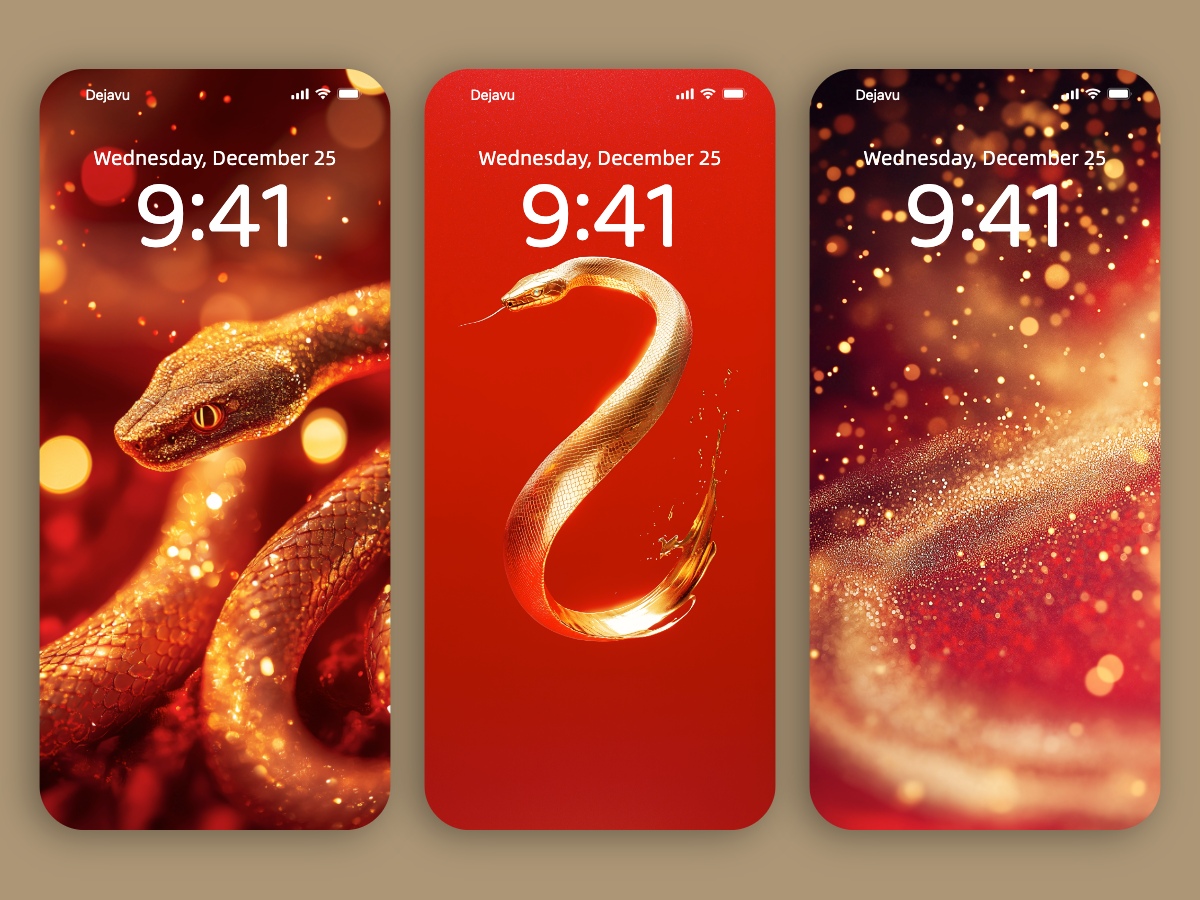 Download Chinese New Year Golden Snake Wallpapers 8K for iPhone & Android