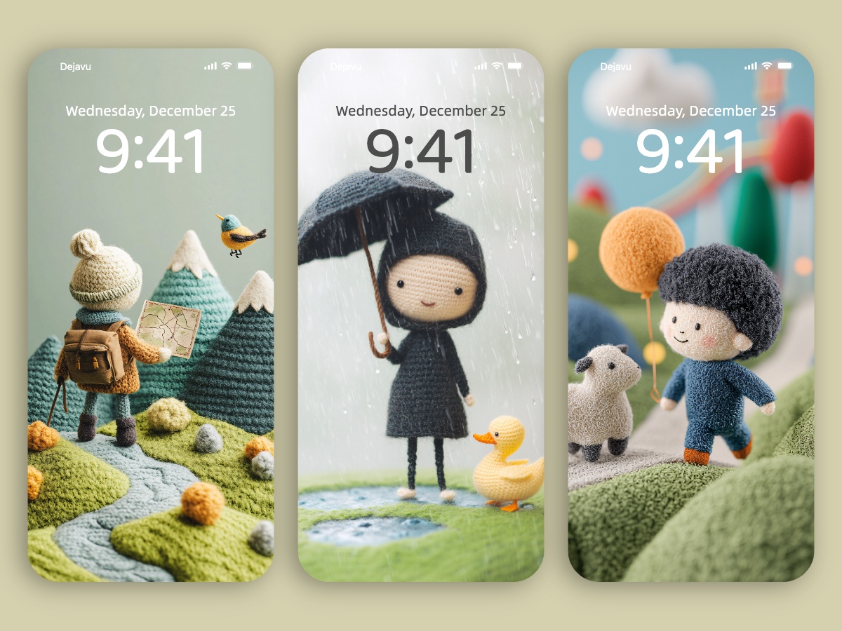Download Whimsical World Woven from Yarn Wallpapers 8K for iPhone & Android