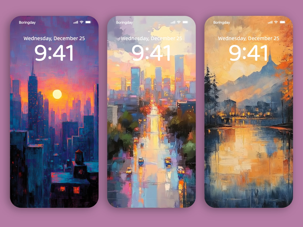 Download Christine Lashley Style city landscape paintings Wallpapers 8K for iPhone & Android