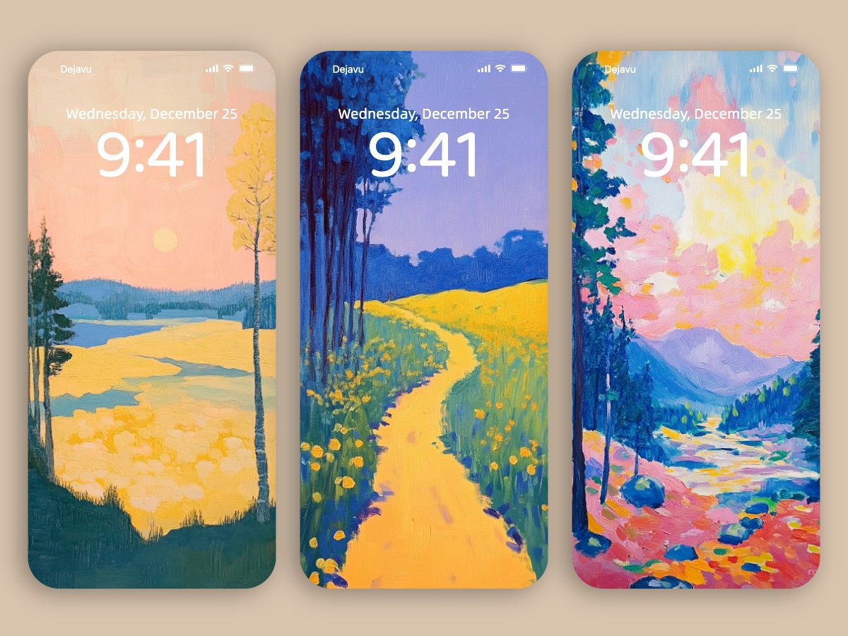 Download Cuno Amiet Style Countryside Painting Wallpapers 8K for iPhone & Android