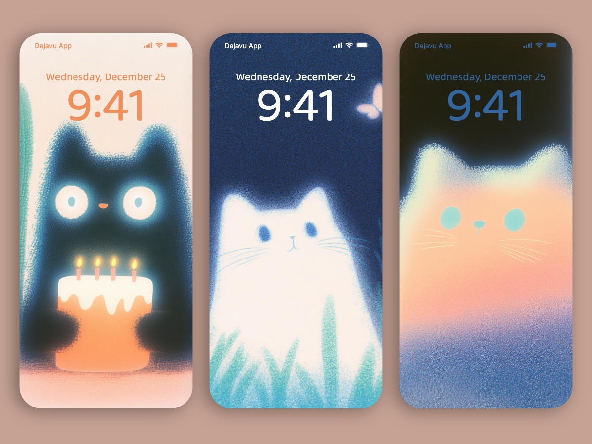 Download Minimal Dreamy Aesthetic Blurry Gradient Cute Cat Wallpapers 8K for iPhone & Android