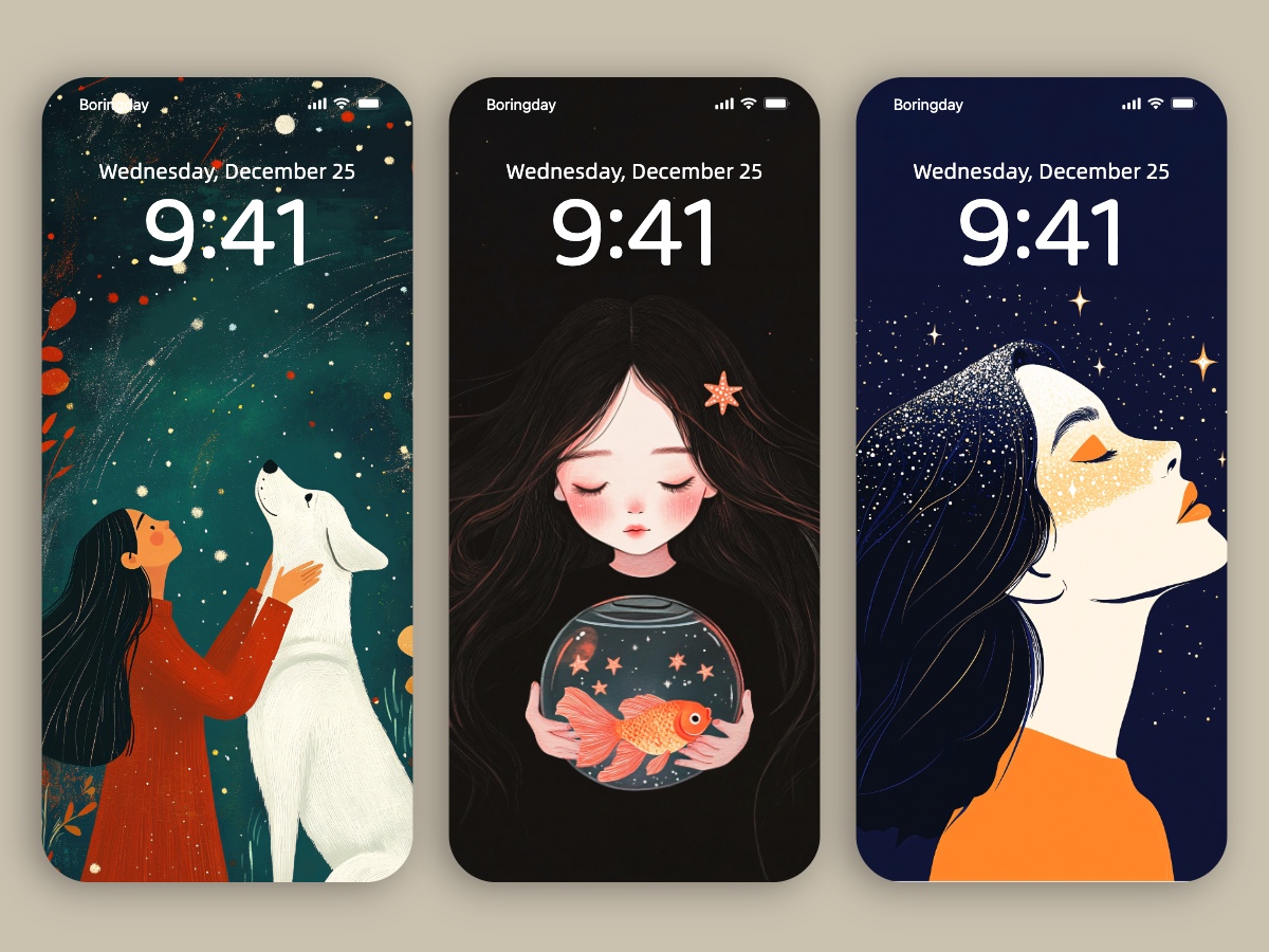 Download Beautiful Girl Illustrations Minimal Wallpapers 8K for iPhone & Android