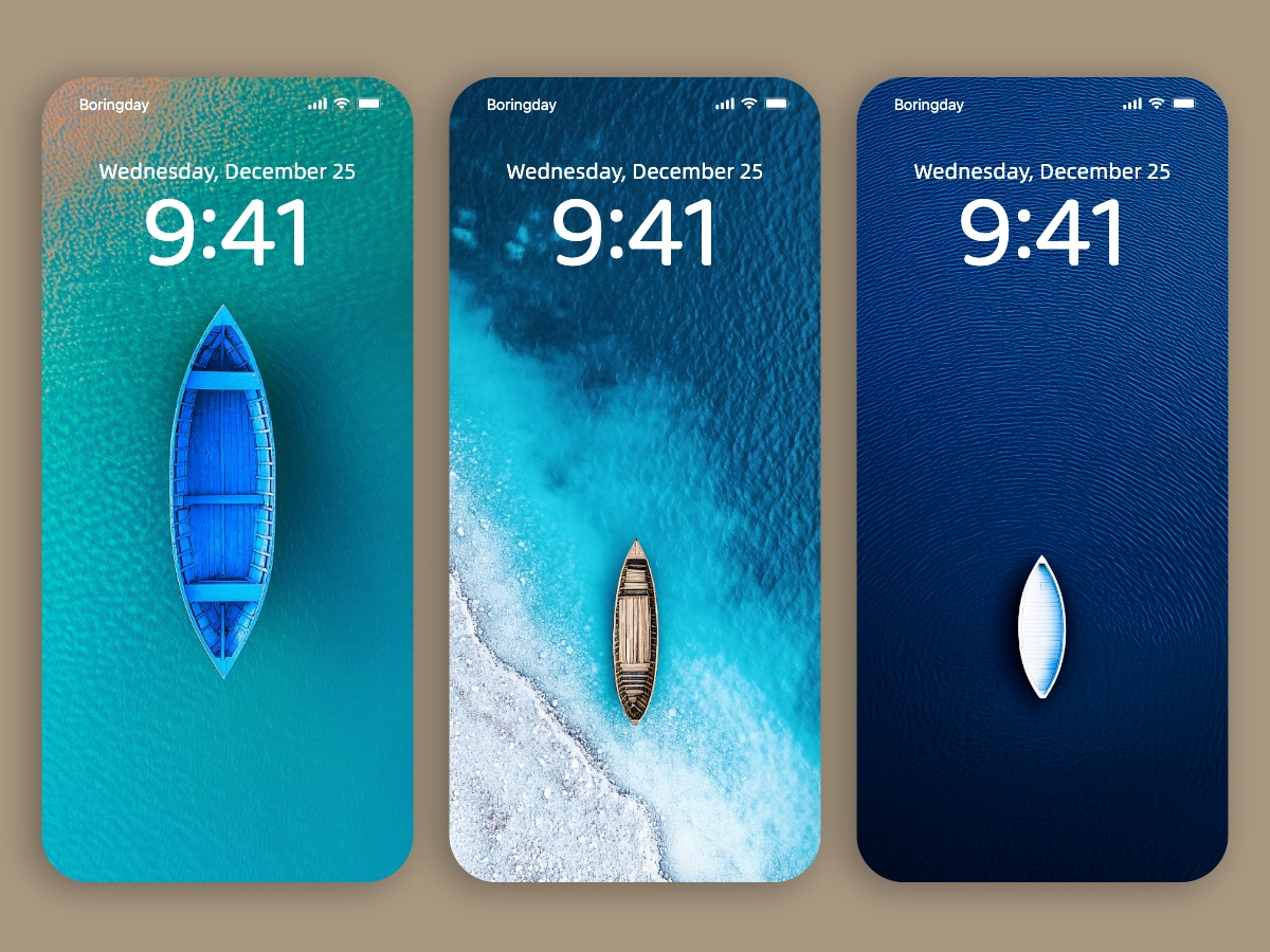 Download Blue Ocean and Little Boat Minimal Wallpapers 8K for iPhone & Android