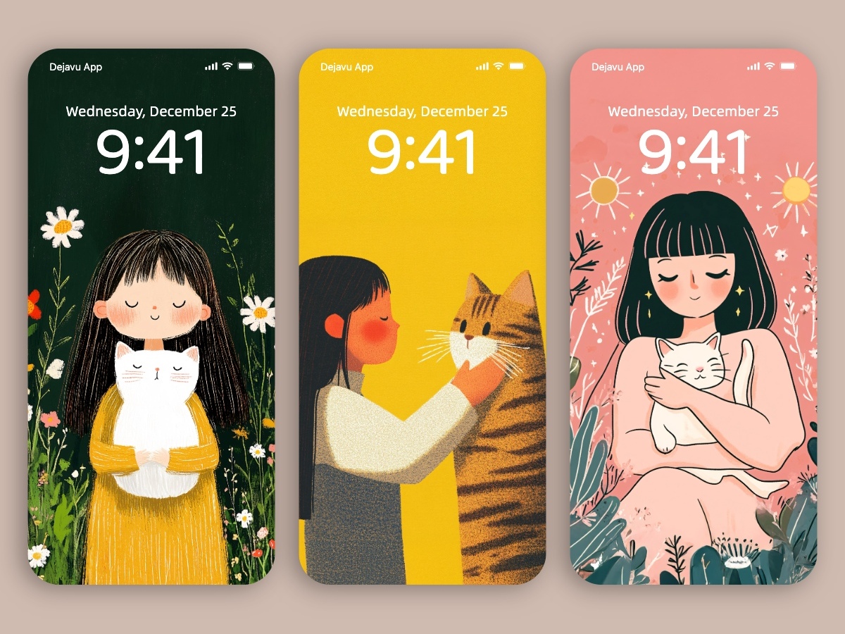 Download Healing Cat and Girl Wallpapers 8K: Heartwarming Stories for iPhone & Android