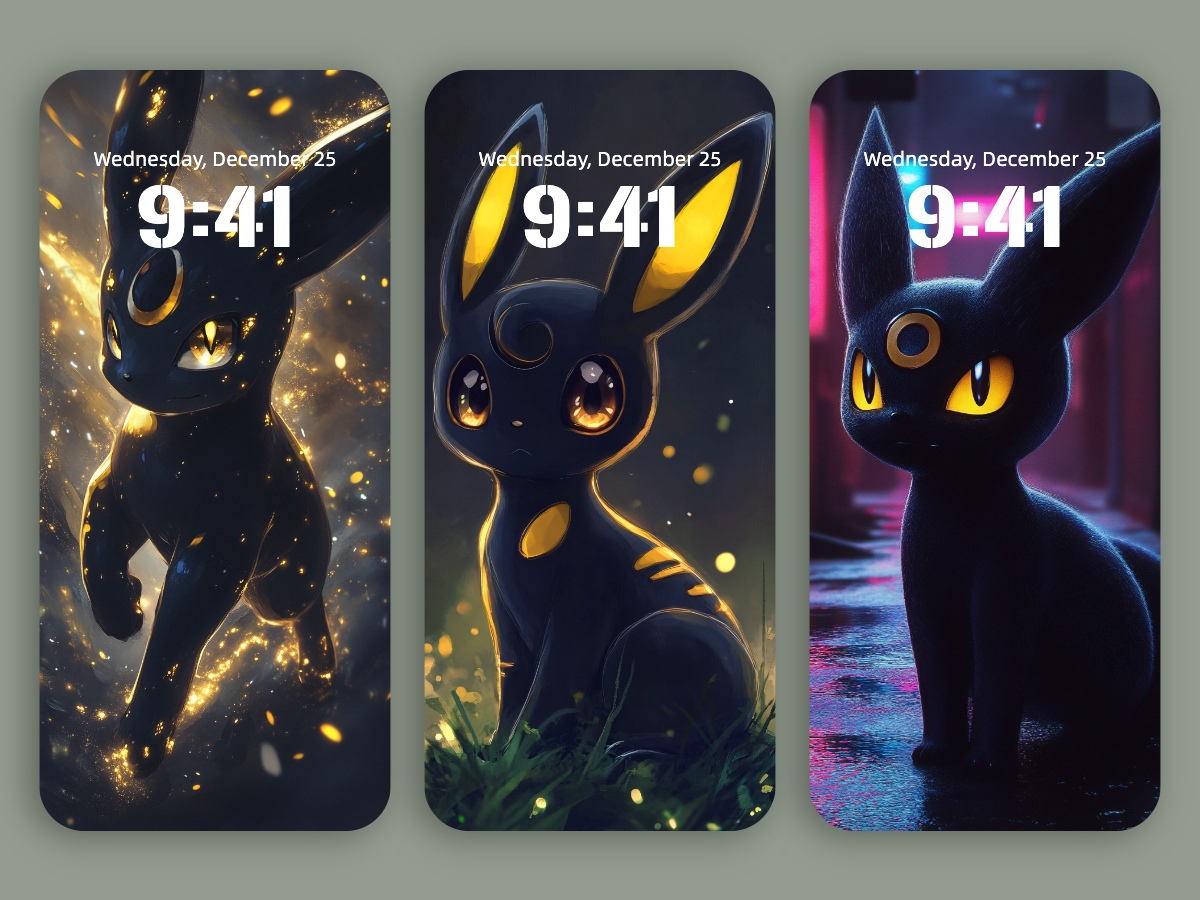 Download 8K Umbreon Minimal Wallpapers – Night Watcher Pokémon Aesthetic for iPhone & Android