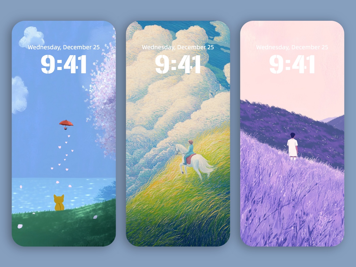 Aesthetic Phone Wallpapers 8K – Dreamy Minimal Illustrations for iPhone & Android