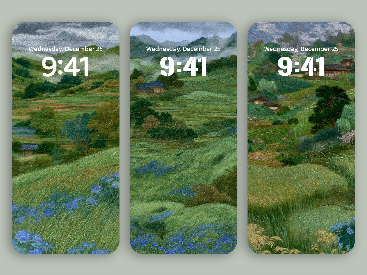 Spring Greens Minimal 8K Phone Wallpapers for iPhone & Android – Discover Hidden Countryside Vibes