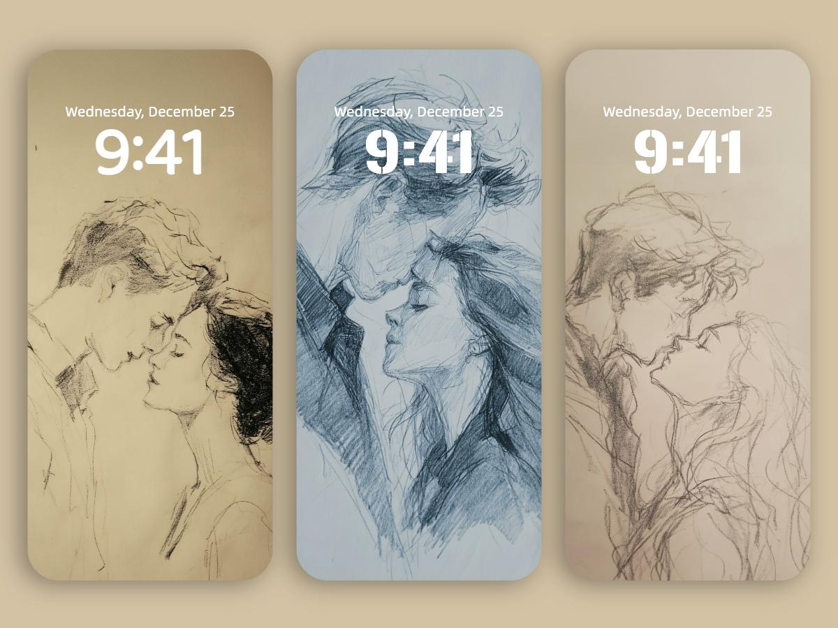 Minimal 8K Line Art Love Wallpapers for iPhone & Android – Perfect for 520 Aesthetic