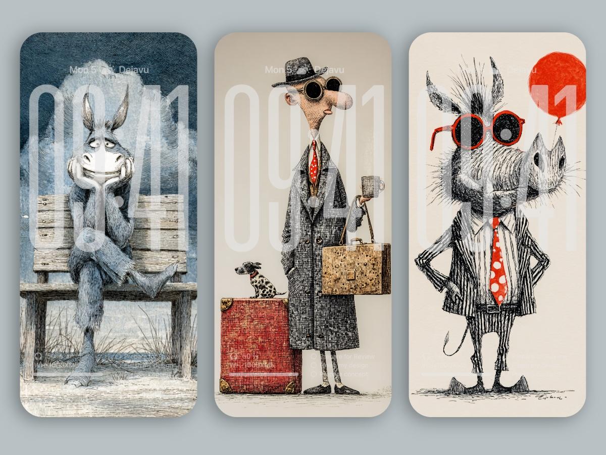 iOS 26 Minimal Phone Wallpapers 8K – Mr. Hat’s Eighth Escape Plan Surreal Art for iPhone & Android