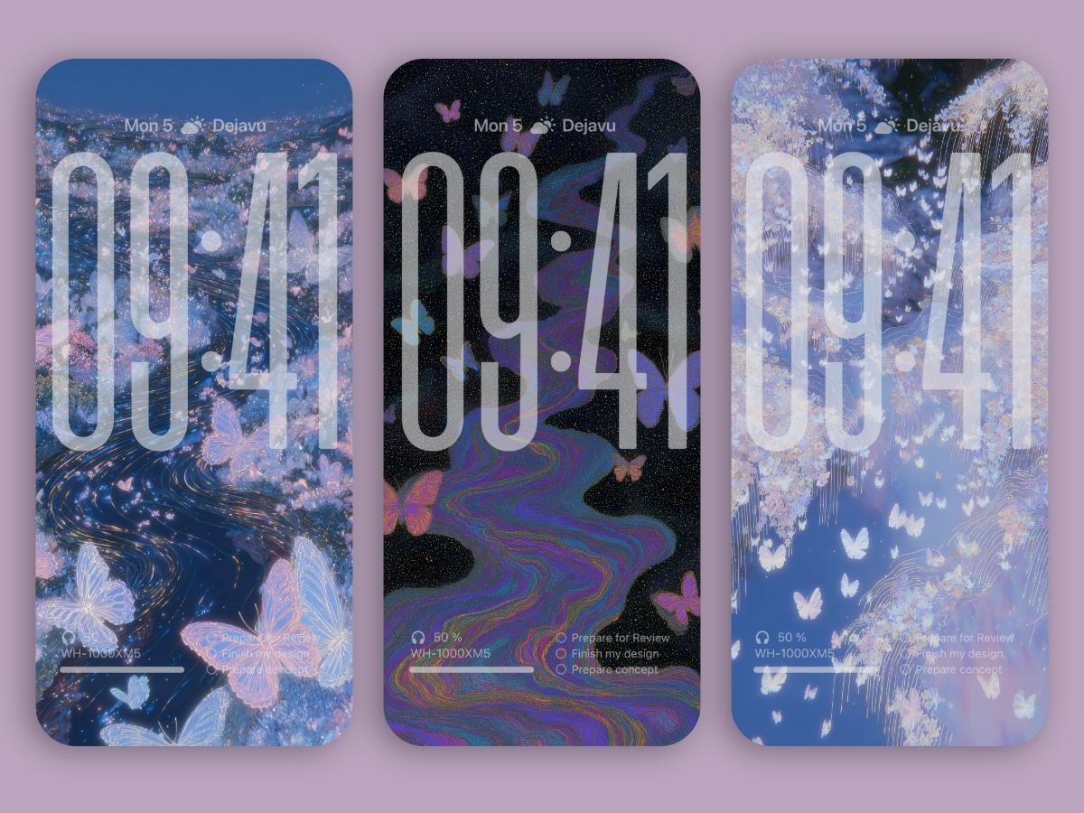 iOS 26 Minimal Phone Wallpapers 8K – Above the Butterfly River Cosmic Art for iPhone & Android