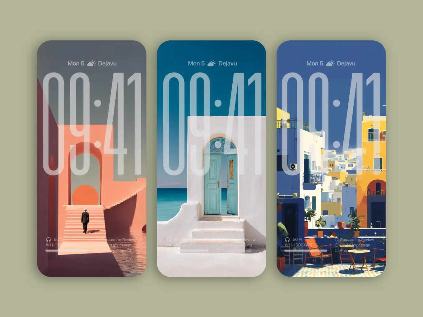 Minimal Mediterranean Geometry Wallpapers in Blue and White – 8K iPhone & Android Backgrounds