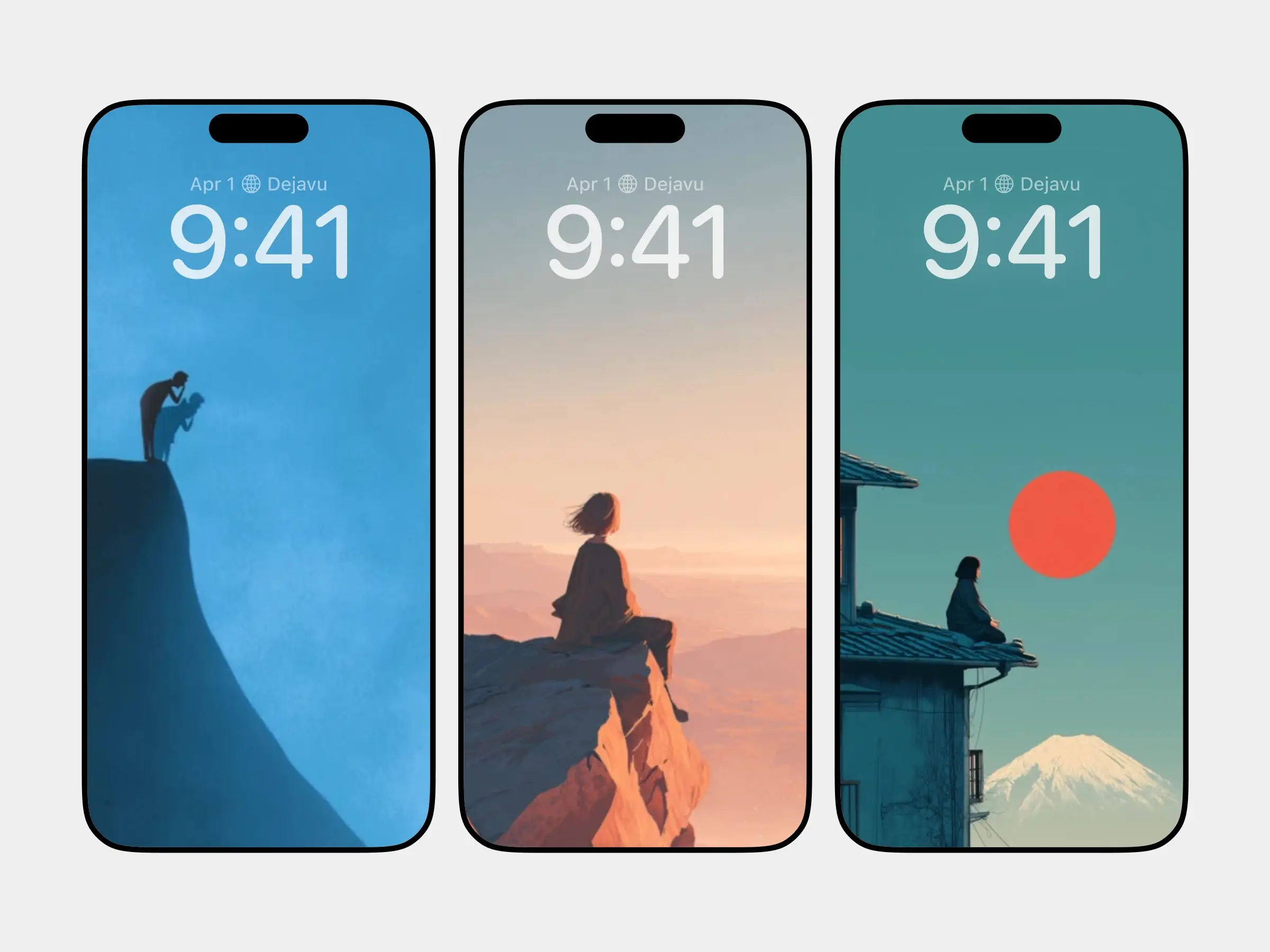 Solitude and Contemplation: Human Figures in Serene Natural and Symbolic Settings