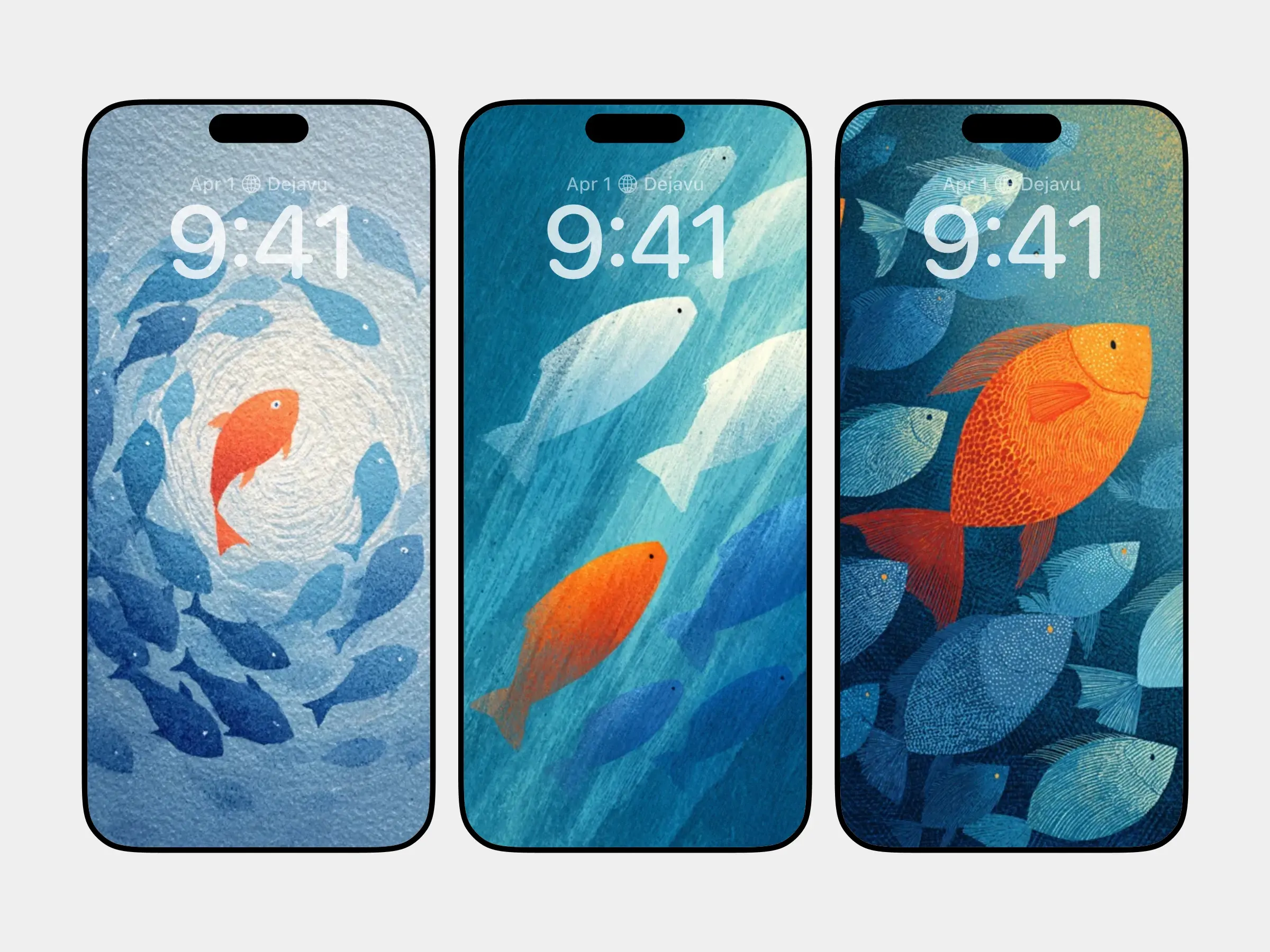 The Orange Fish Among Blue Schools – A Visual Poem on Individuality and Flow