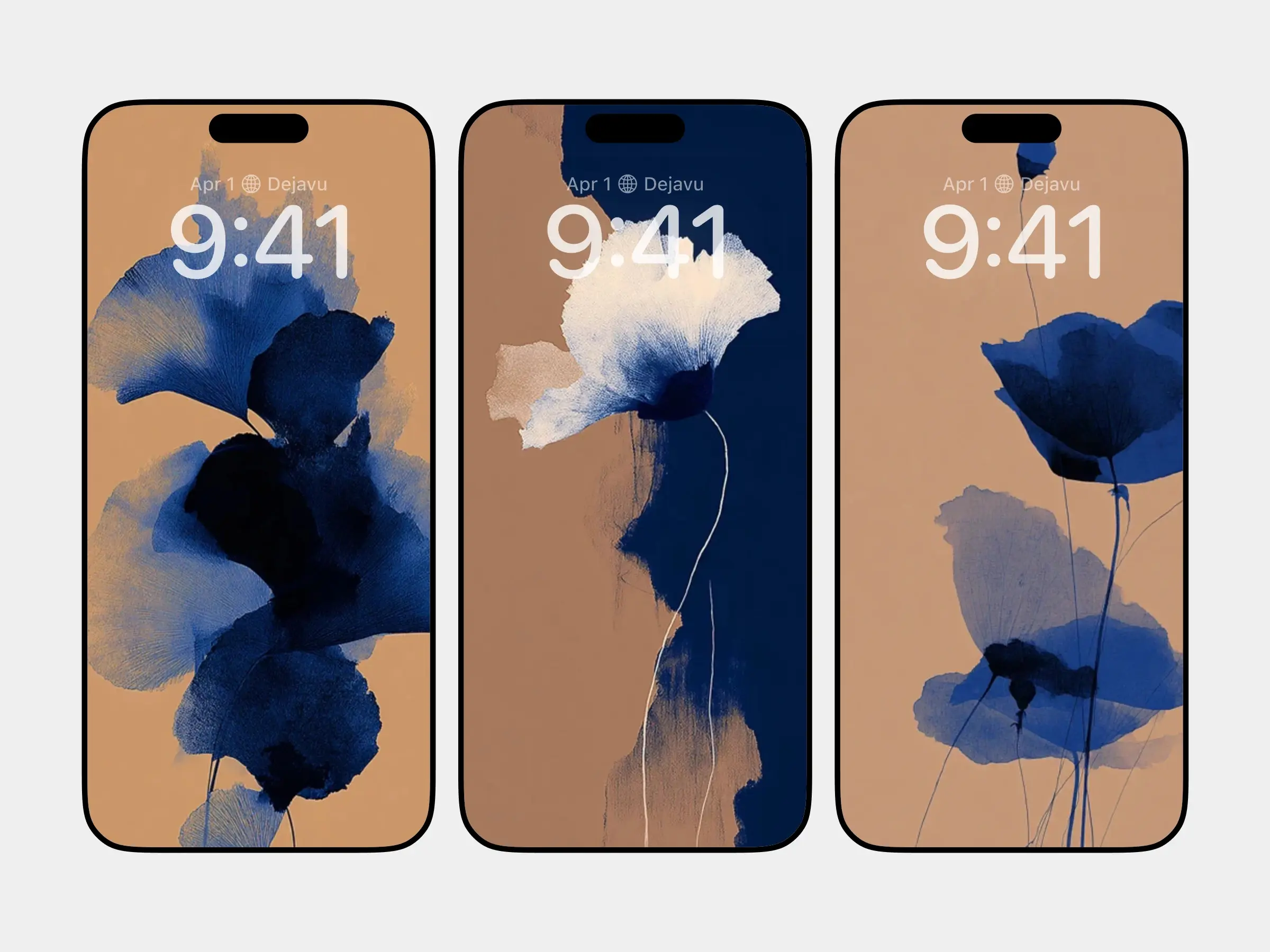 Nocturnal Petal Studies: Cobalt on Burnt Sienna